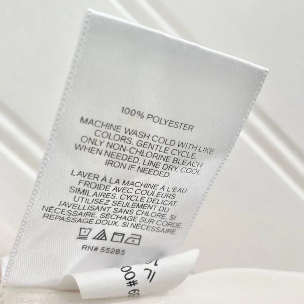 𝅺EXPRESS Sheer Hi Lo Button Down Pleated Tunic Blouse Size Small - Picture 7 of 7